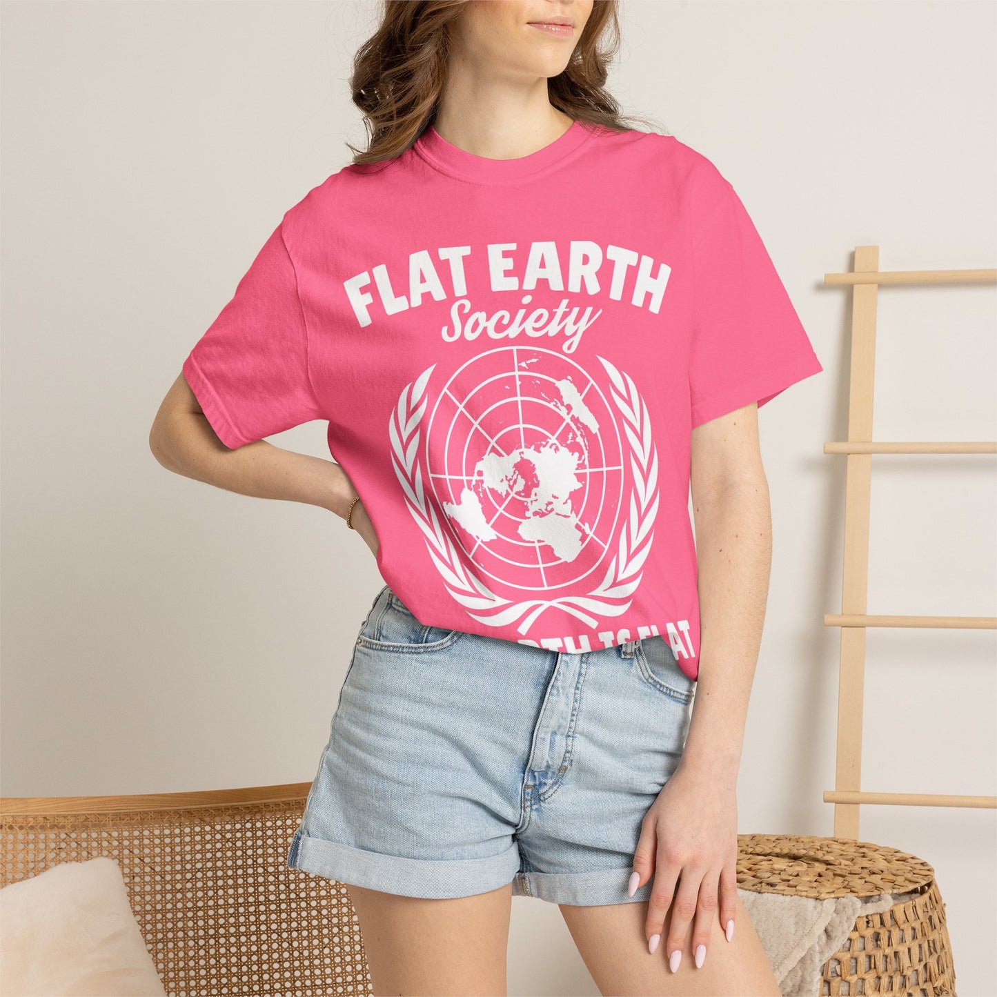 Flat Earth Society Tee - Garment-Dyed Globe Design