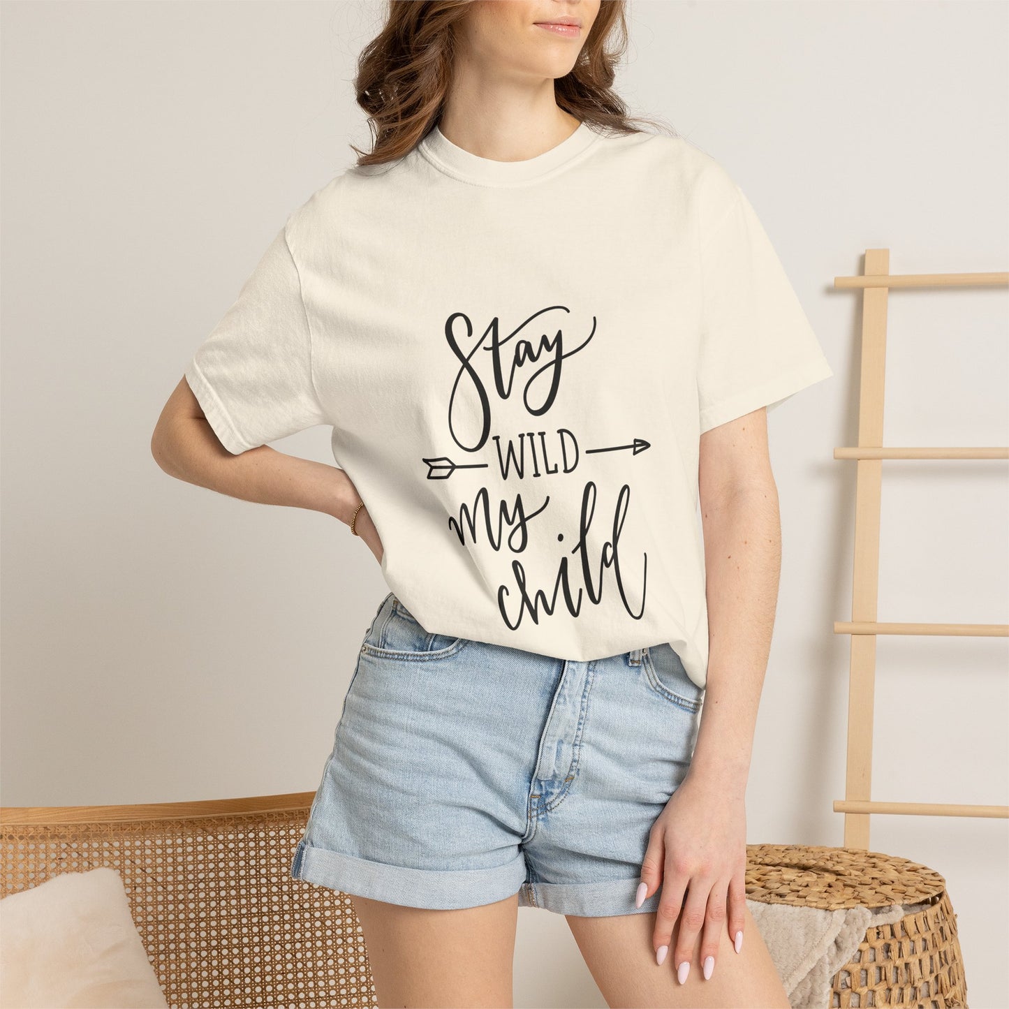 Stay Wild My Child Garment-Dyed Boho Tee