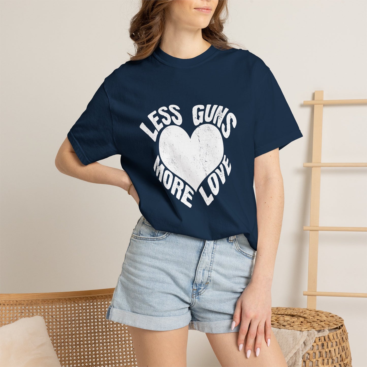 Less Guns More Love Garment-Dyed Tee