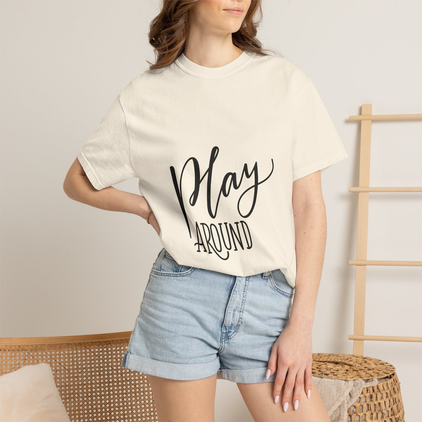 Play Around Garment-Dyed Tee Fun Lettering