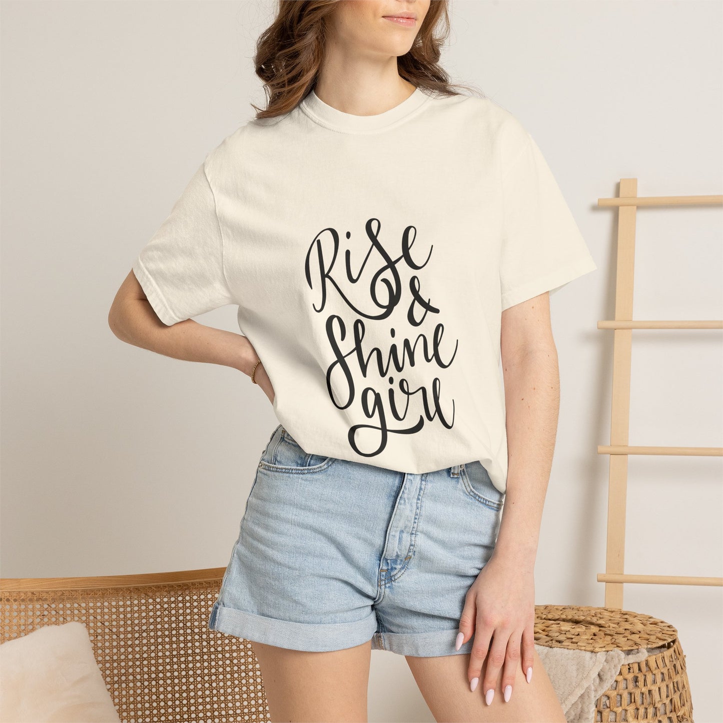 Rise & Shine Girl Garment-Dyed Tee Script