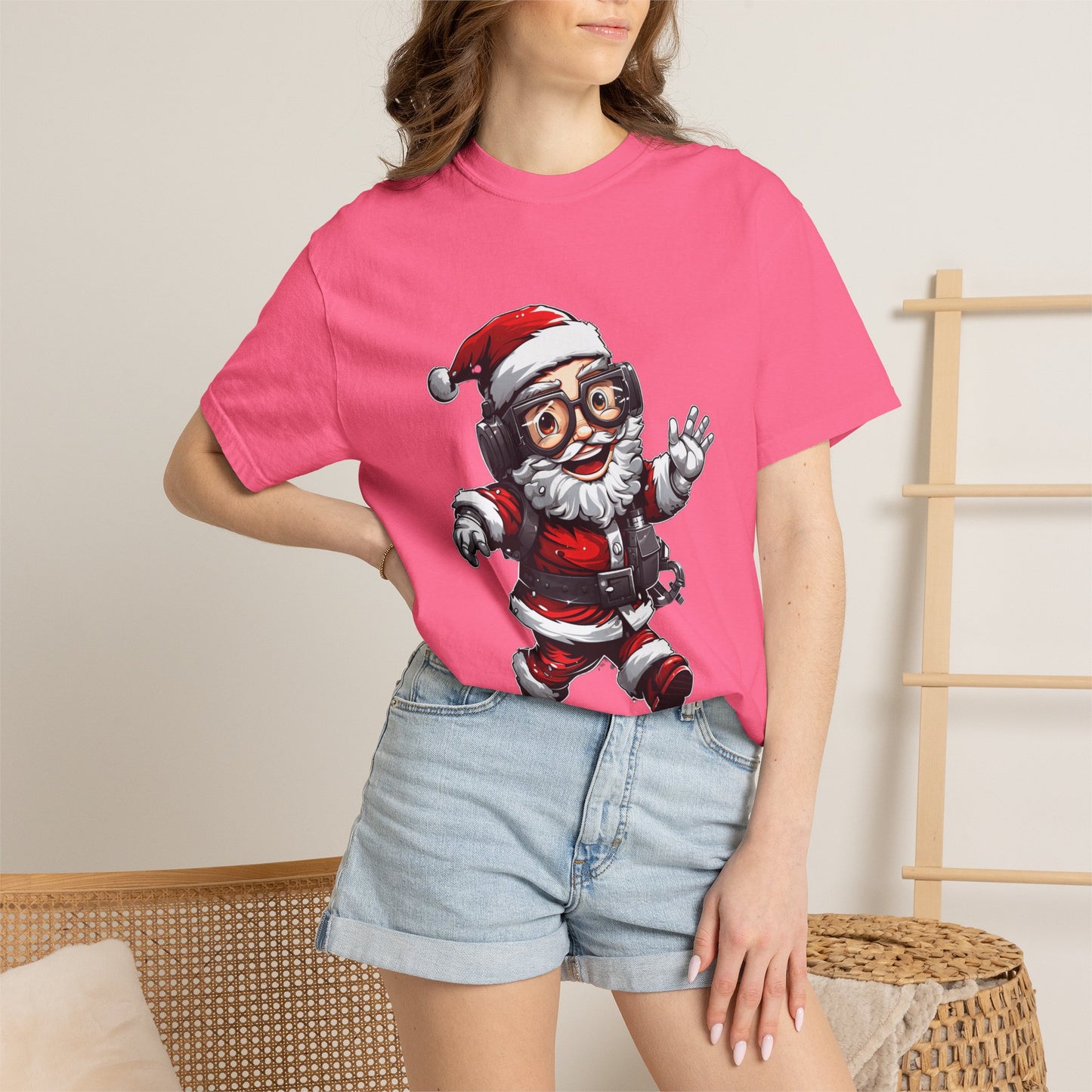 Scuba Diver Santa Garment-Dyed Christmas Tee