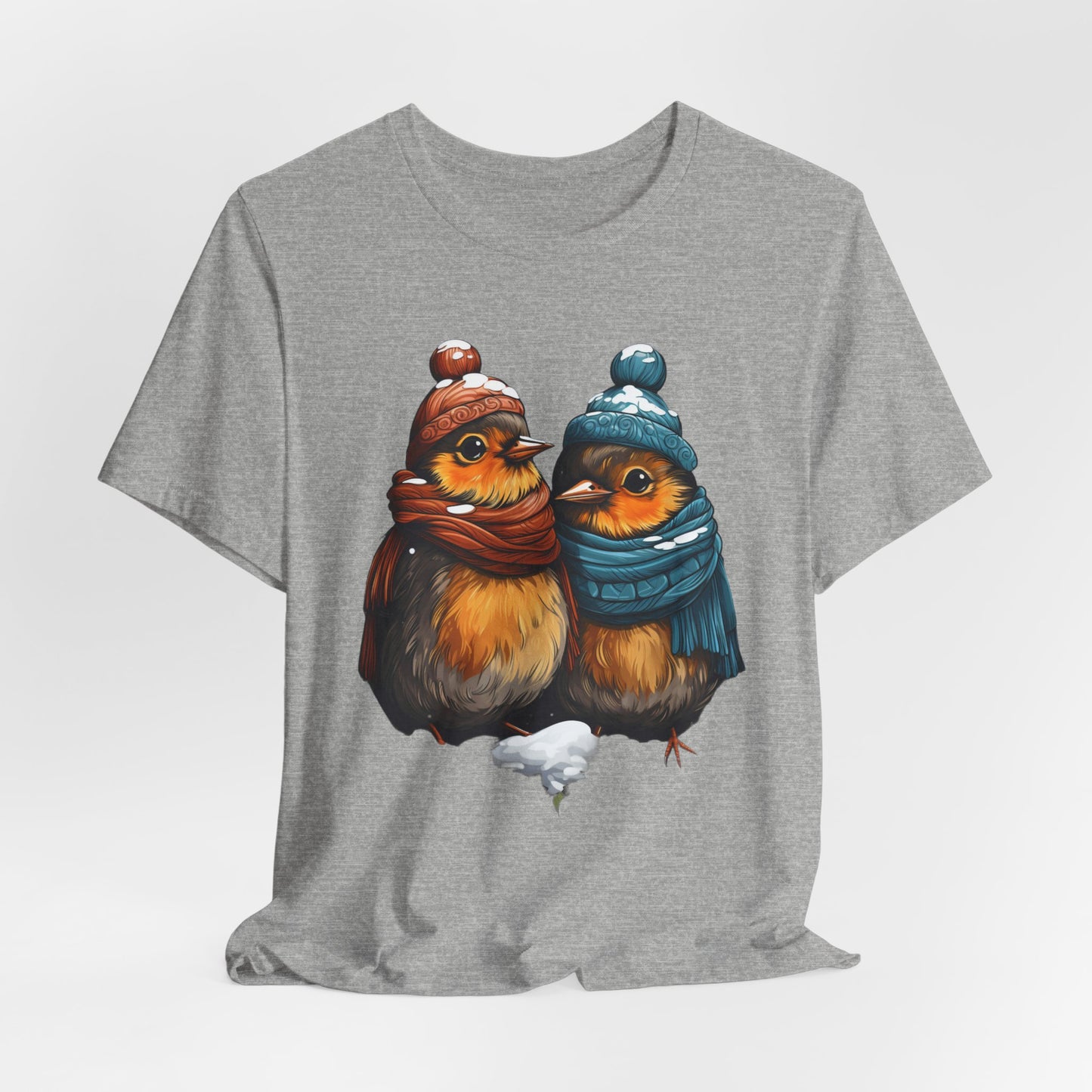 Christmas Birds T-Shirt Cozy Winter Robin Tee