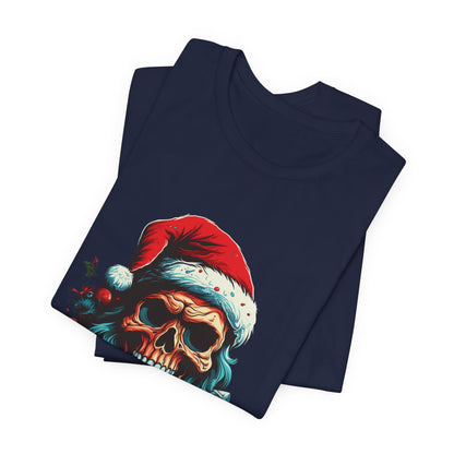 Skull Santa Christmas T-Shirt Dark Holiday Tee
