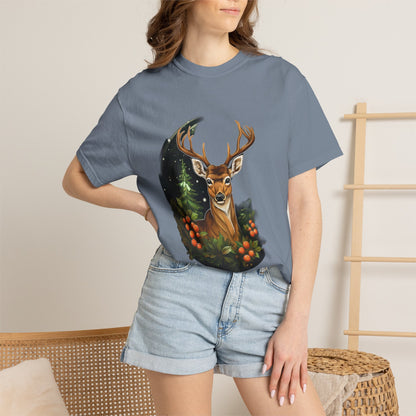 Christmas Deer Garment-Dyed Tee Snowy Buck