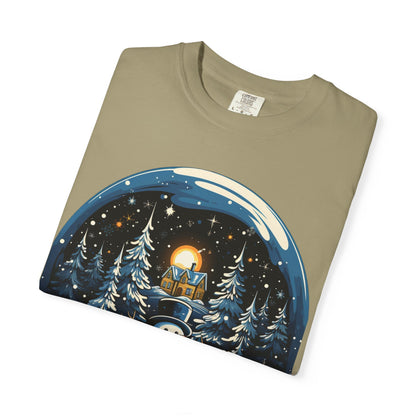 Snowman Snow Globe Christmas Heavyweight Tee