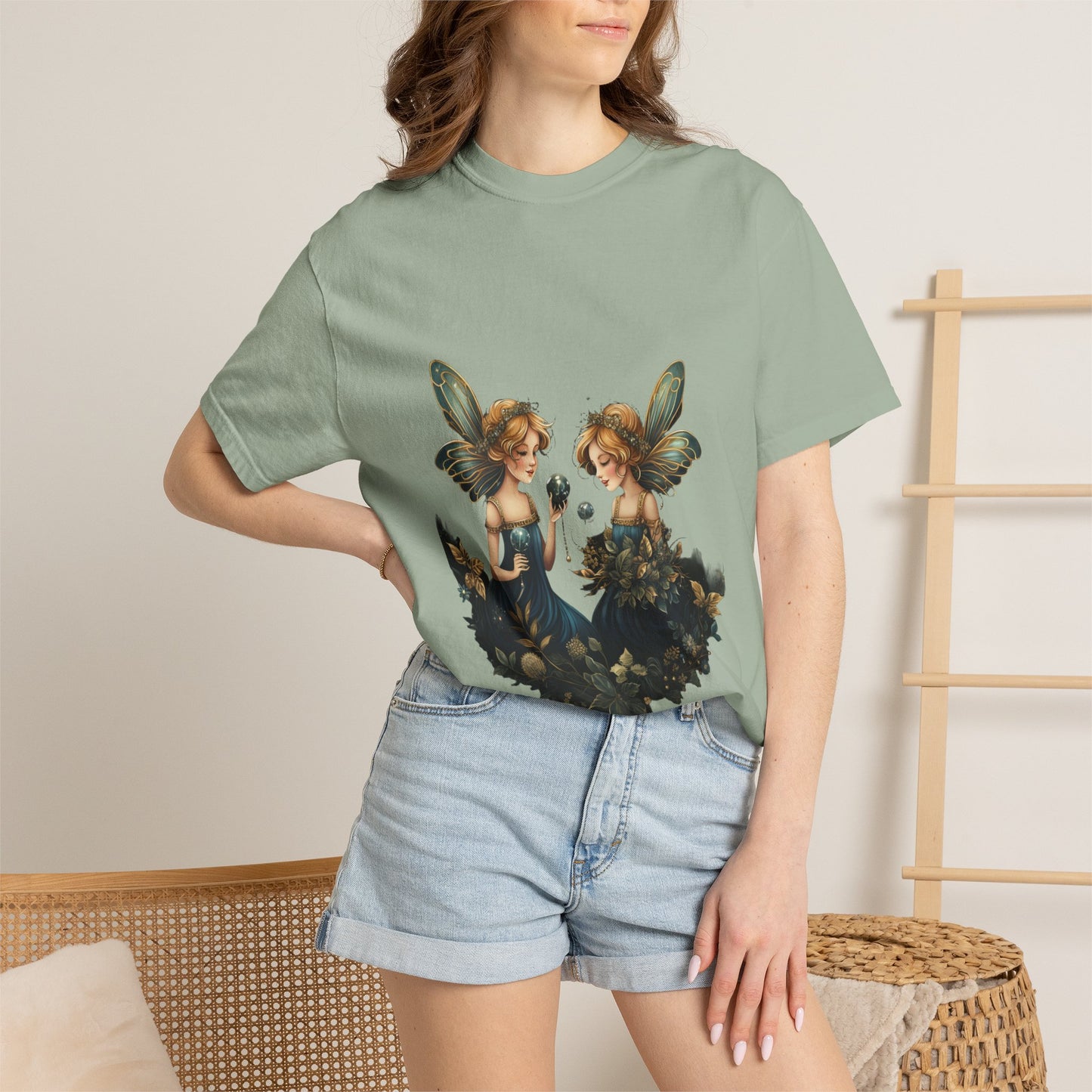 Fairy Tee Magical Christmas Twin Fairies Vintage Wash