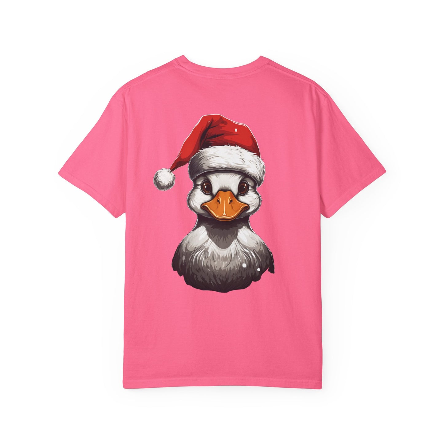 Christmas Duck Santa Hat Garment-Dyed Tee