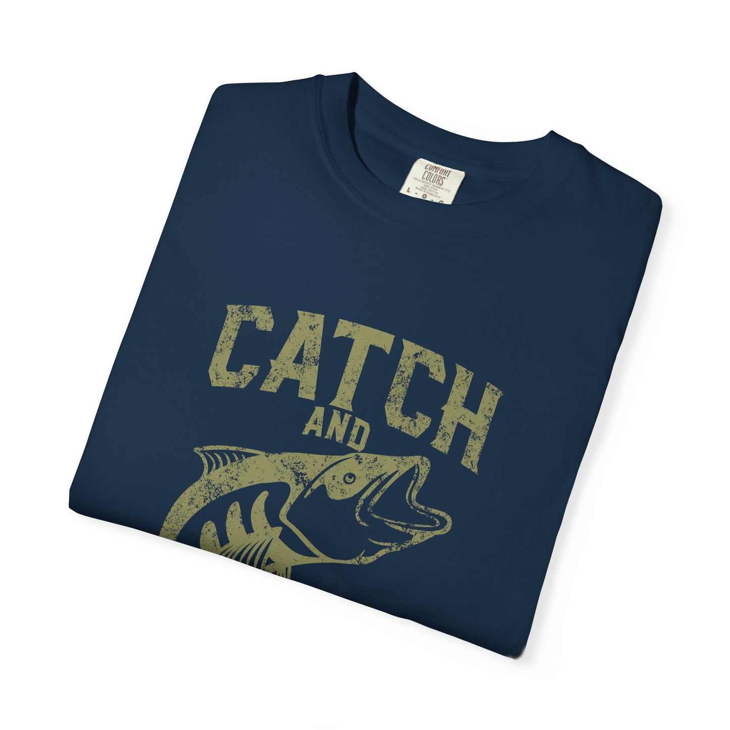 Catch and Release Fishing Heavyweight Tee Retro Bass