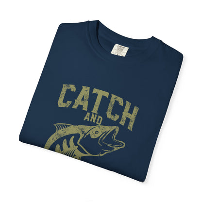 Catch and Release Fishing Heavyweight Tee Retro Bass