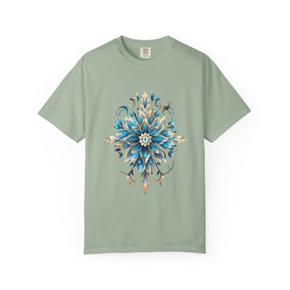 Crystal Snowflake Flower Christmas Heavyweight Tee