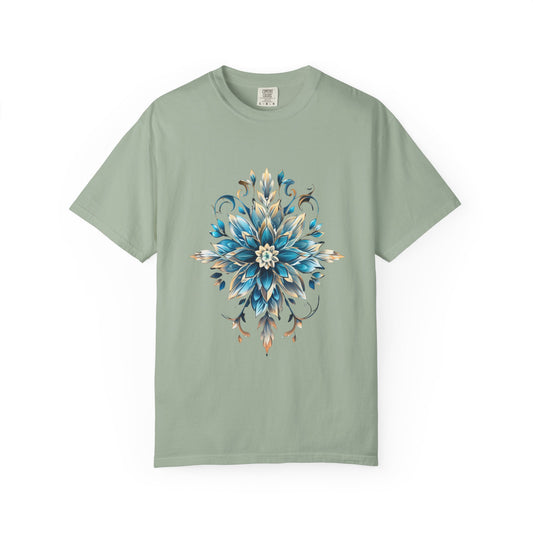 Crystal Snowflake Flower Christmas Heavyweight Tee