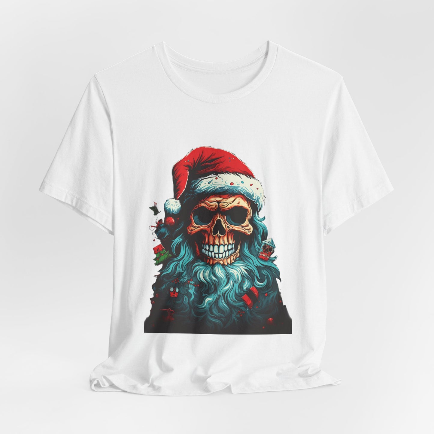 Skull Santa Christmas T-Shirt Dark Holiday Tee