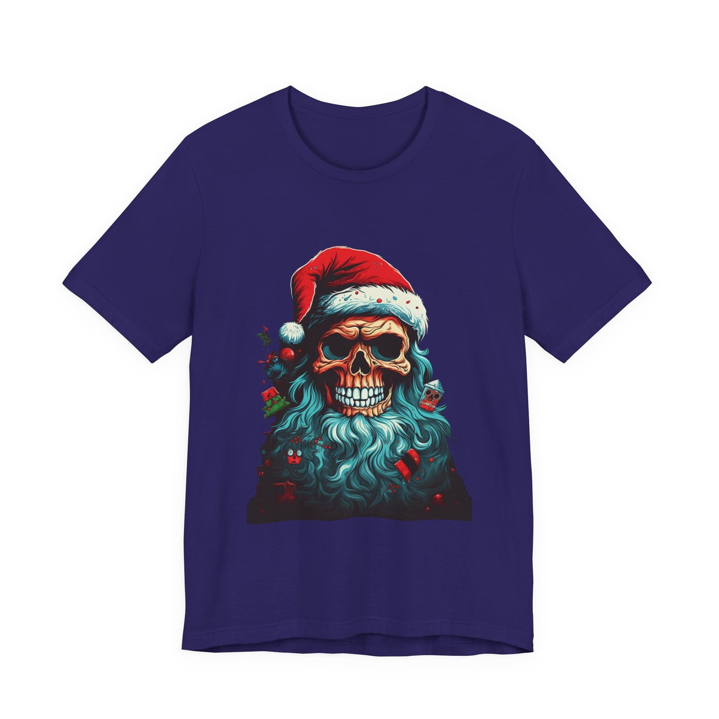 Skull Santa Christmas T-Shirt Dark Holiday Tee