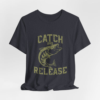 Catch and Release Fishing T-Shirt Retro Bass Tee