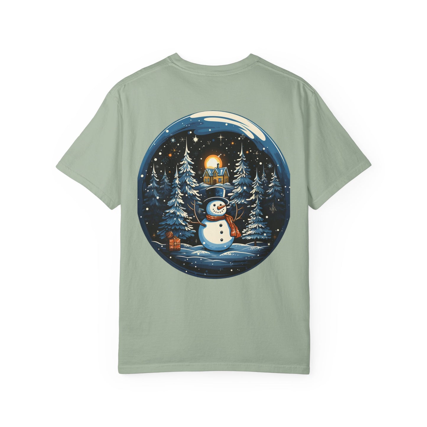 Snowman Snow Globe Christmas Heavyweight Tee