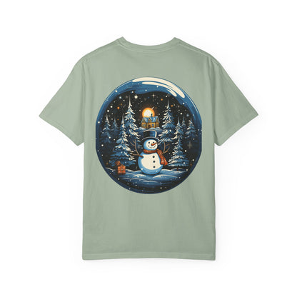 Snowman Snow Globe Christmas Heavyweight Tee