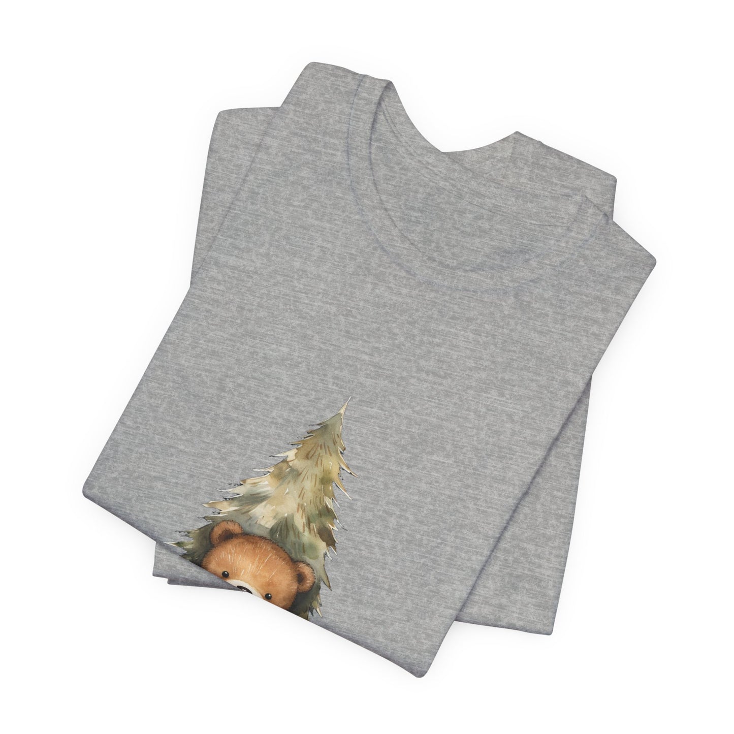 Christmas Bear T-Shirt Cute Watercolor Snow Tee