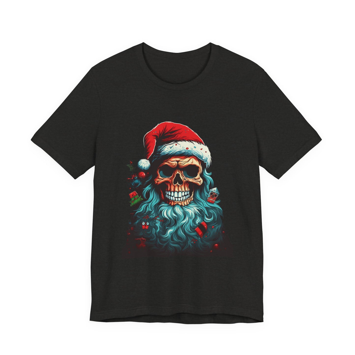 Skull Santa Christmas T-Shirt Dark Holiday Tee
