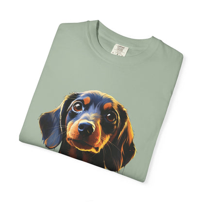 Dachshund Garment-Dyed Tee Neon Pop Art Wiener Dog
