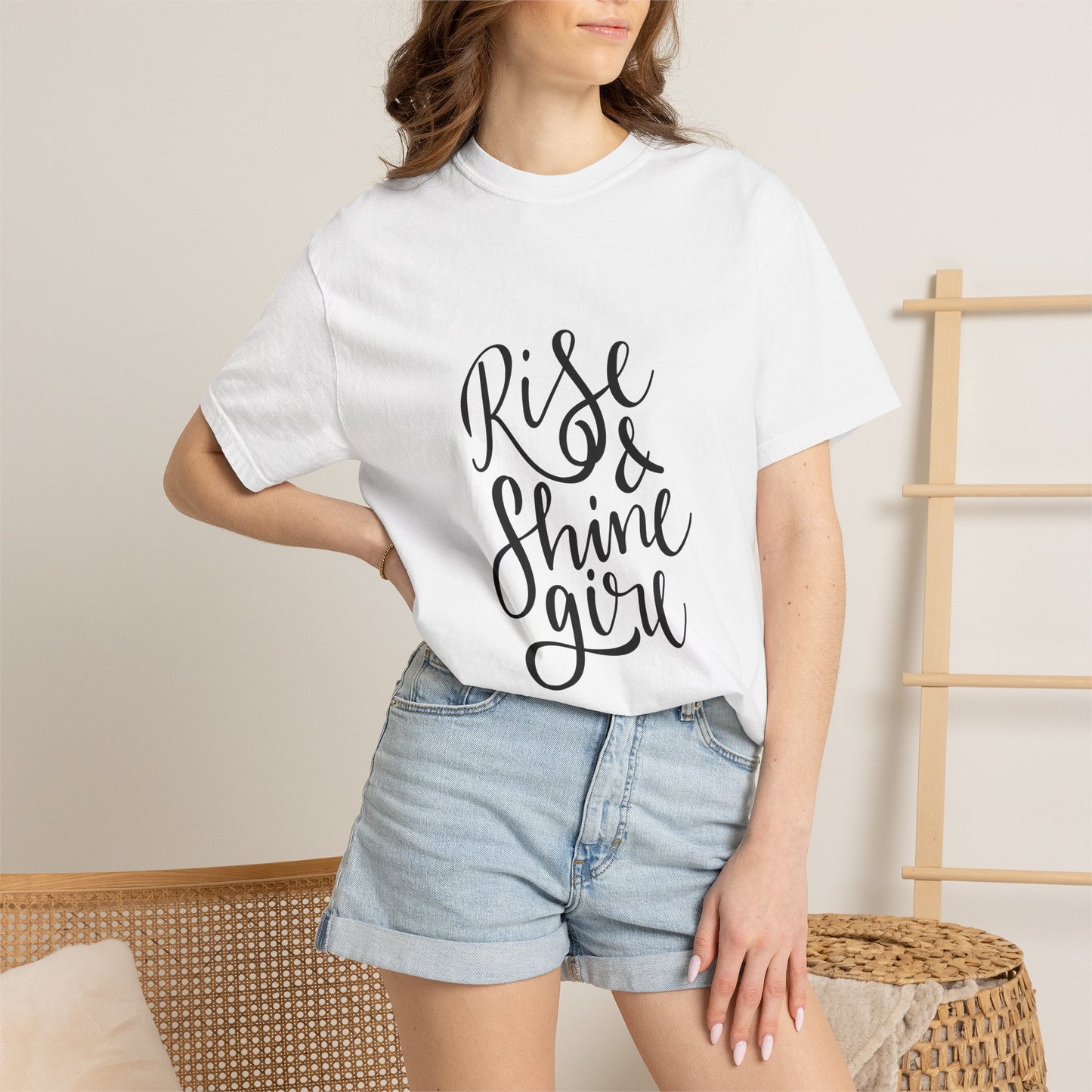 Rise & Shine Girl Garment-Dyed Tee Script