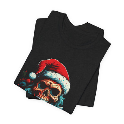 Skull Santa Christmas T-Shirt Dark Holiday Tee