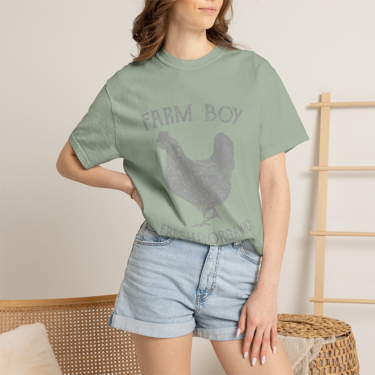 Farm Boy Rooster Garment-Dyed Heavyweight Tee