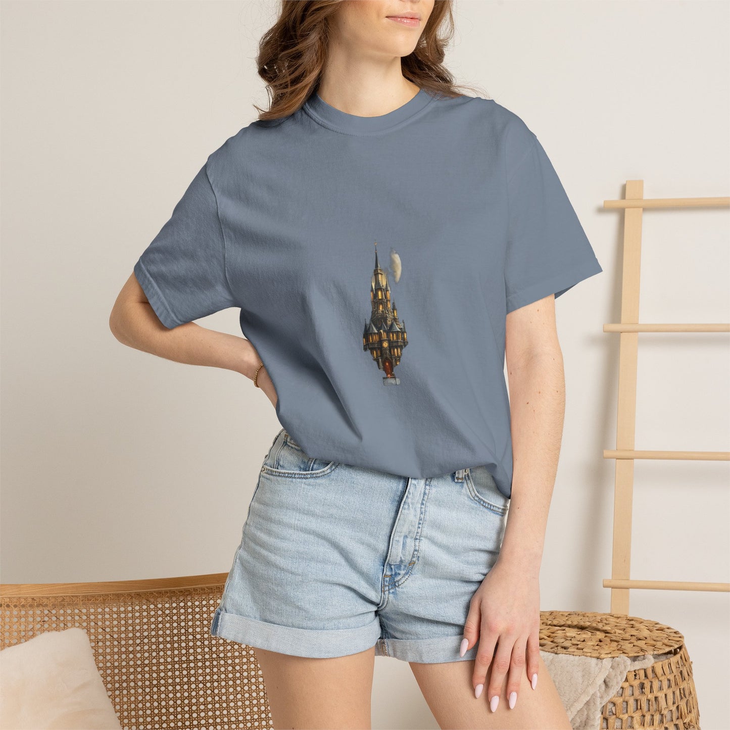 Fantasy Castle Book Christmas Heavyweight Tee