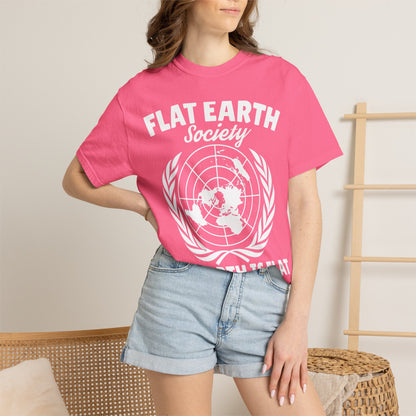 Flat Earth Society Tee - Garment-Dyed Globe Design