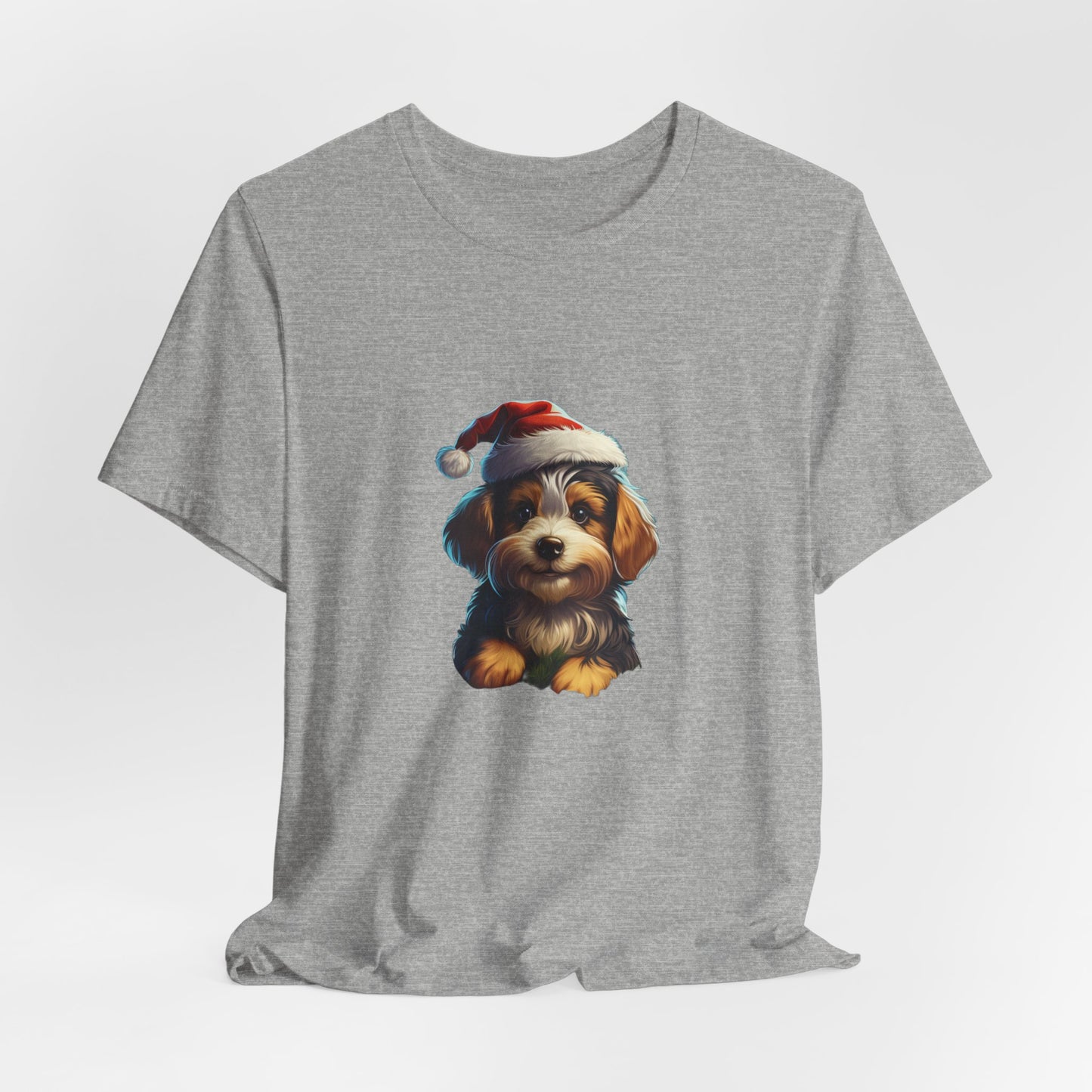 Christmas Puppy Santa Hat T-Shirt Dog Lover Gift