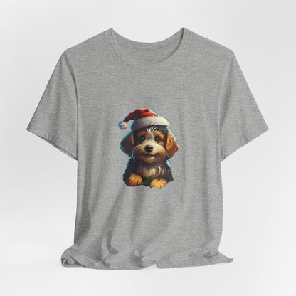 Christmas Puppy Santa Hat T-Shirt Dog Lover Gift