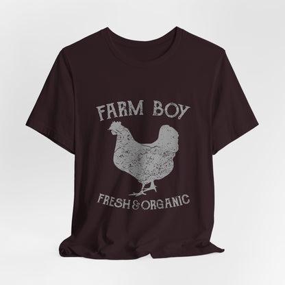Farm Boy T-Shirt Fresh Organic Rooster Tee