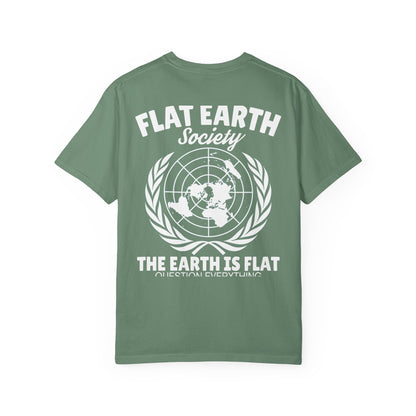 Flat Earth Society Tee - Garment-Dyed Globe Design