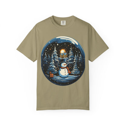 Snowman Snow Globe Christmas Heavyweight Tee