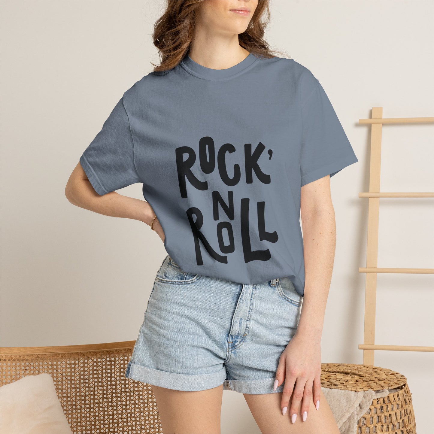 Rock N Roll Garment-Dyed Tee Bold Lettering