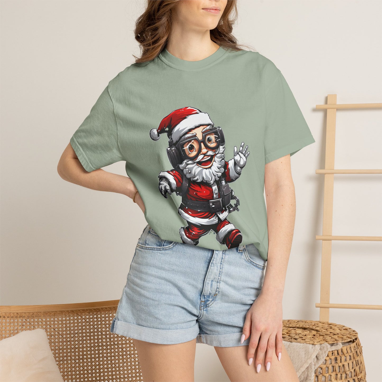 Scuba Diver Santa Garment-Dyed Christmas Tee