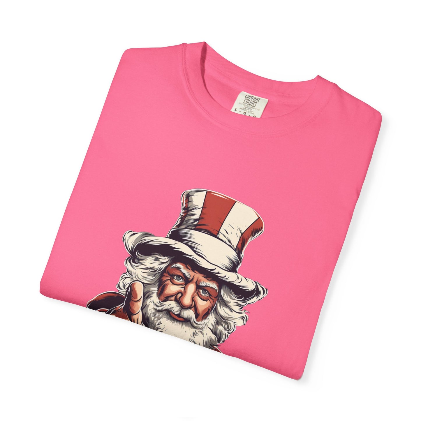 Patriotic Santa Garment-Dyed Tee Uncle Sam Christmas