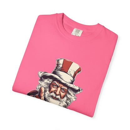 Patriotic Santa Garment-Dyed Tee Uncle Sam Christmas
