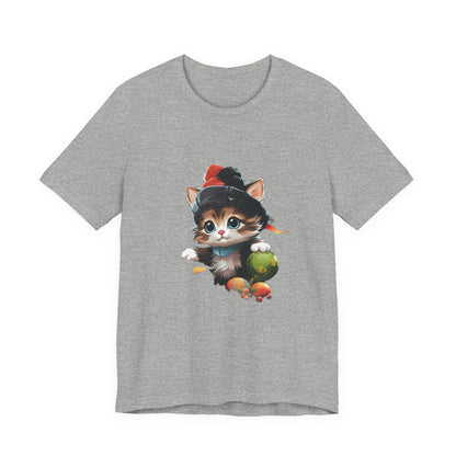 Christmas Kitten T-Shirt Cute Cat Holiday Tee