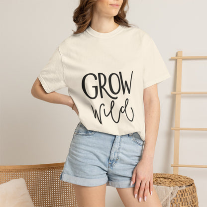 Grow Wild Garment-Dyed Tee Hand Lettered Nature