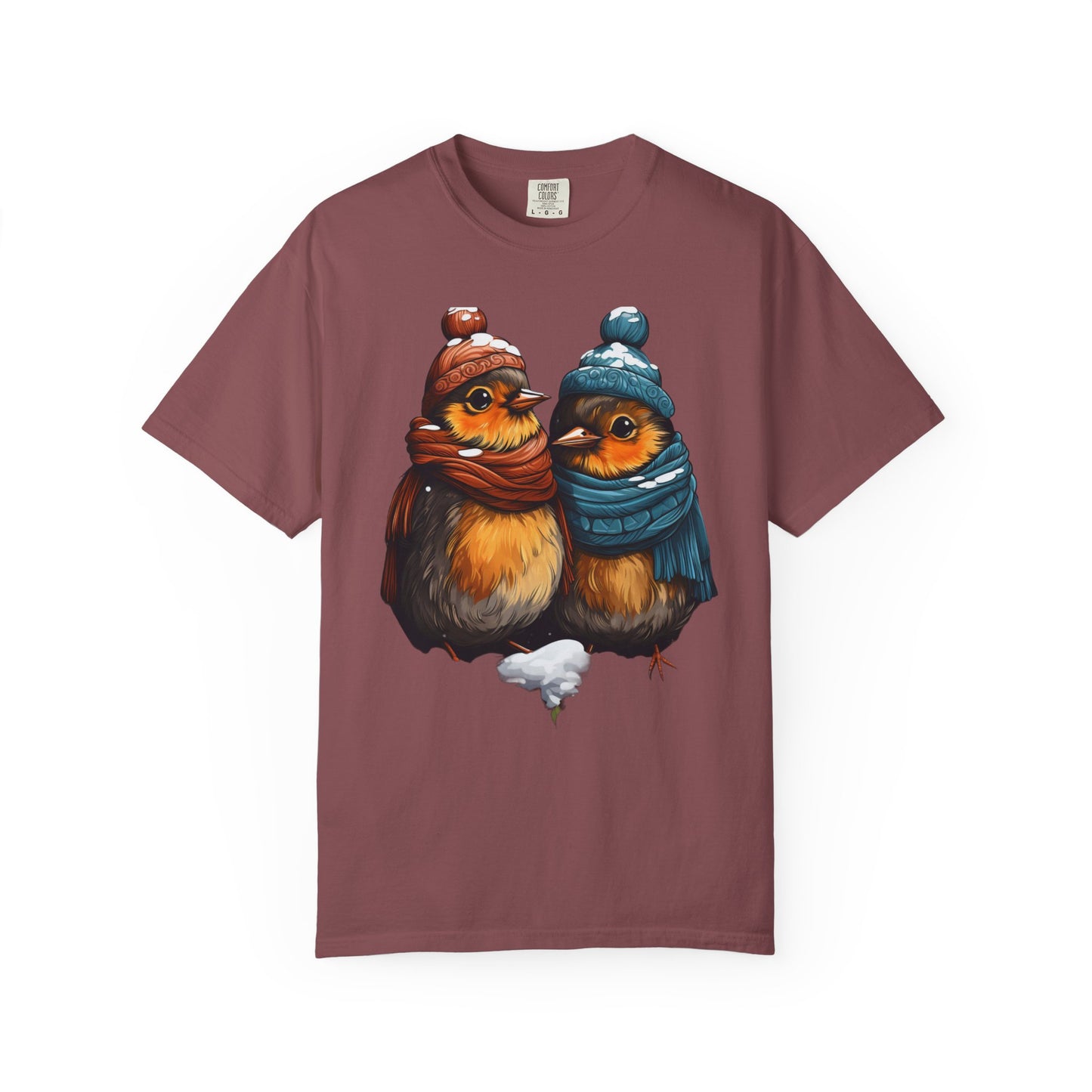 Christmas Birds Garment-Dyed Tee Cozy Robin