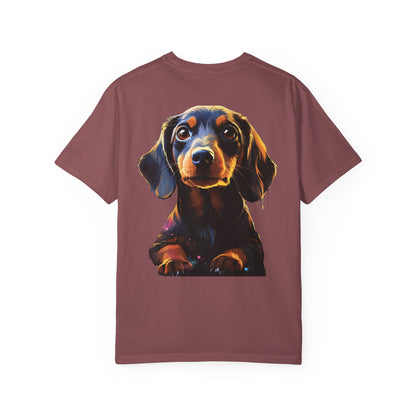 Dachshund Garment-Dyed Tee Neon Pop Art Wiener Dog