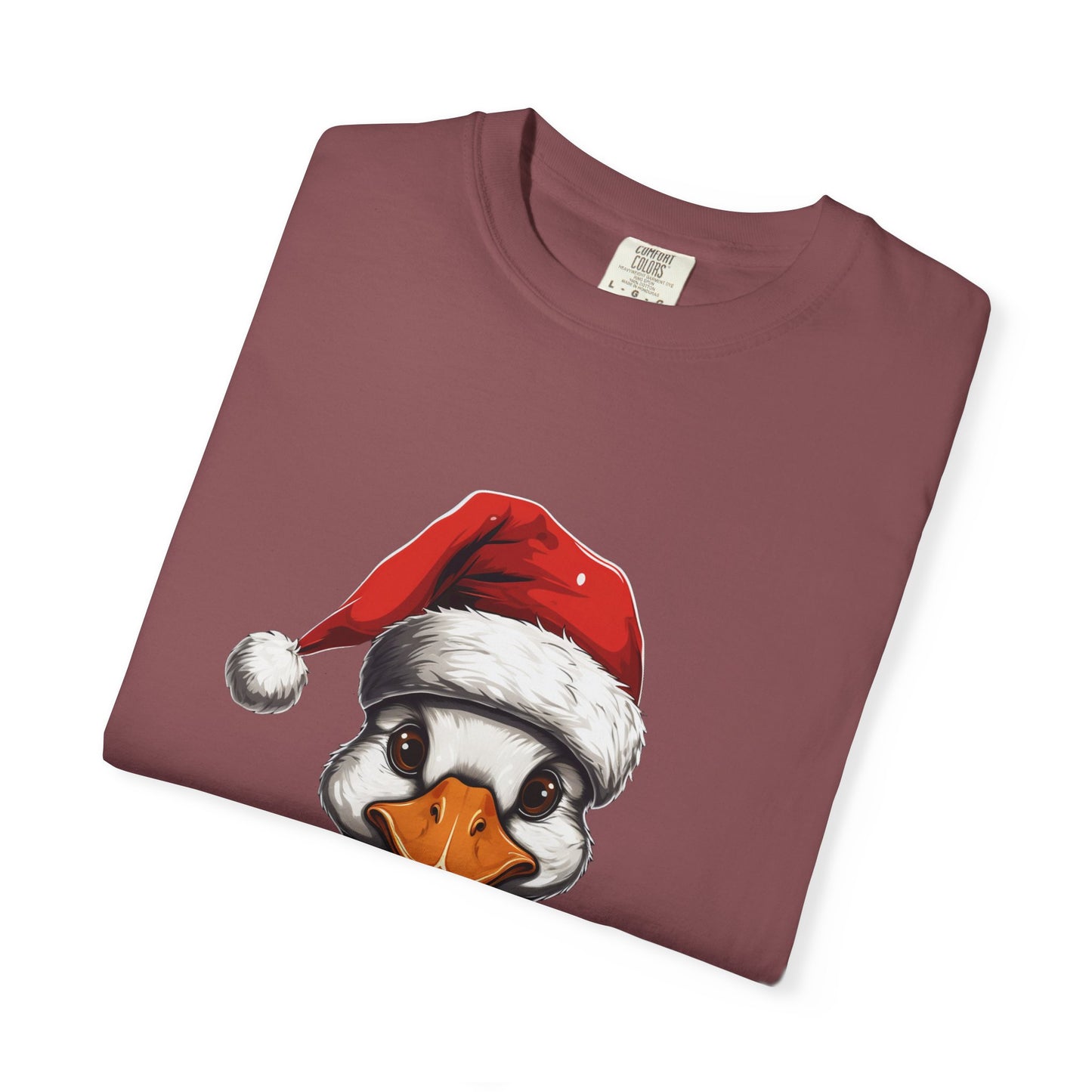 Christmas Duck Santa Hat Garment-Dyed Tee