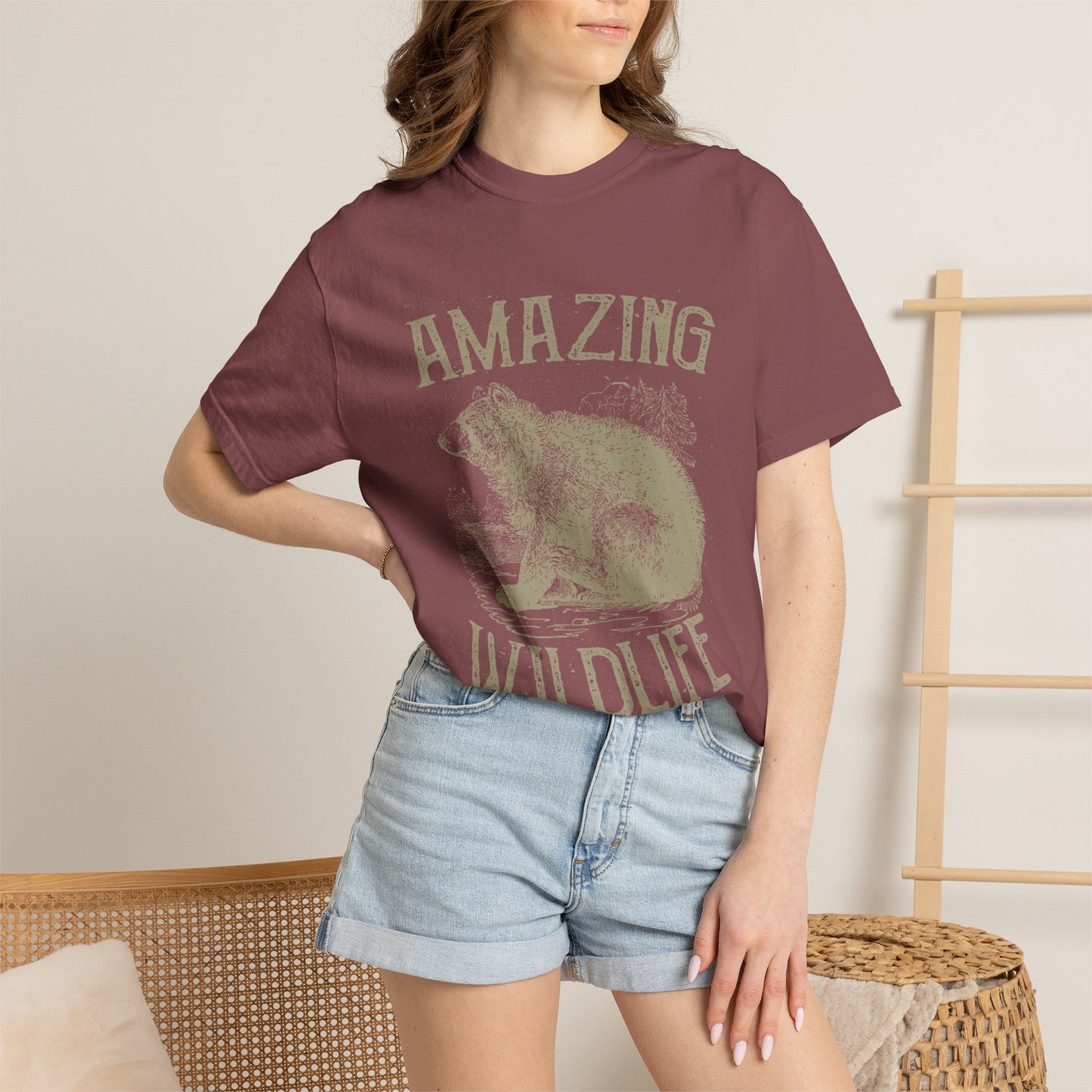 Amazing Wildlife Bear Heavyweight Garment-Dyed Tee