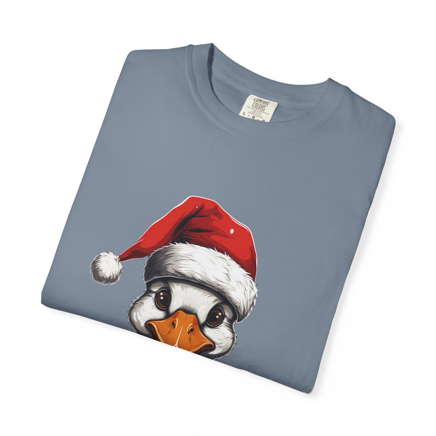 Christmas Duck Santa Hat Garment-Dyed Tee