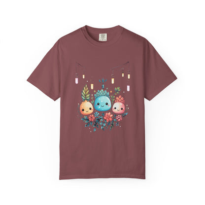 Kawaii Christmas Succulent Garment-Dyed Tee