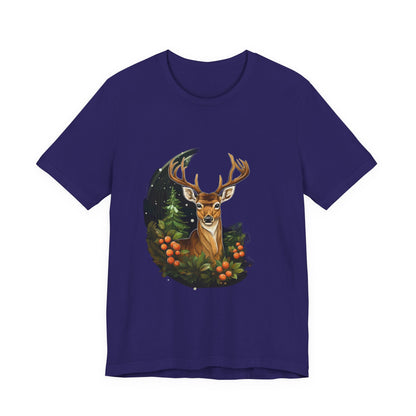 Christmas Deer T-Shirt Snowy Forest Buck Tee