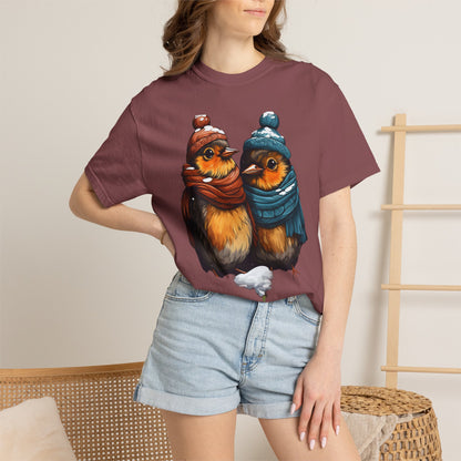 Christmas Birds Garment-Dyed Tee Cozy Robin