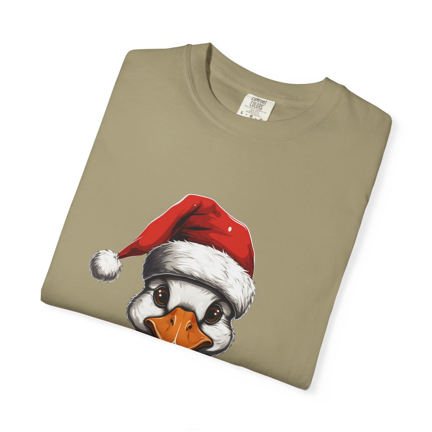 Christmas Duck Santa Hat Garment-Dyed Tee