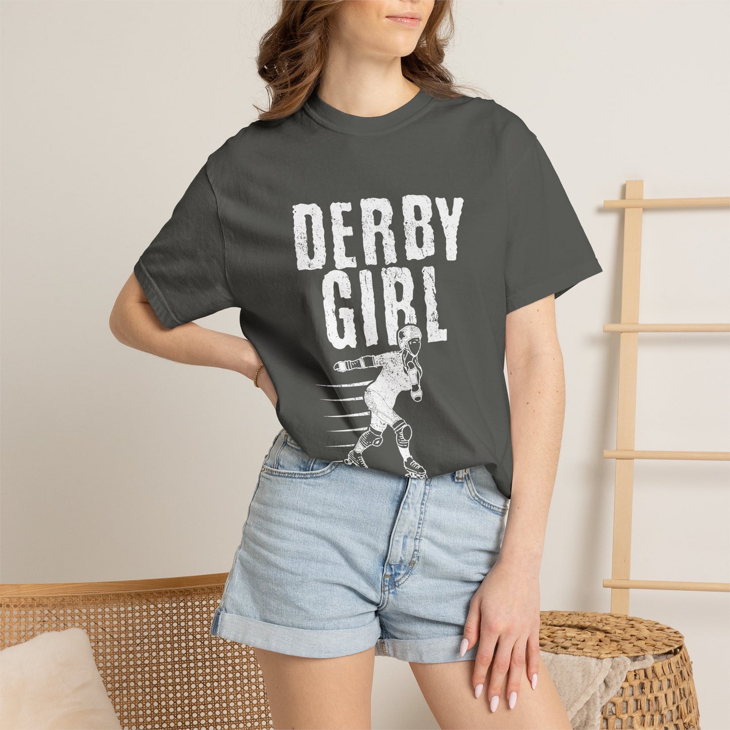 Roller Derby Girl Garment-Dyed Tee | Skater